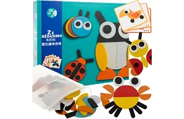 Drewniane geometryczne puzzle - zwierzątka