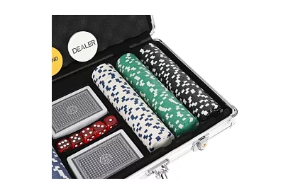 Kompletna zestaw pokerowy - 300 żetonów w walizce