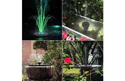 Pływająca fontanna solarna z oświetleniem RGB