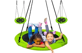 Zawieszony huśtawka okrągła – gniazdo 120 cm - zielona