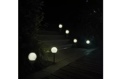 Lampy ogrodowe solarne - kula 6 szt.