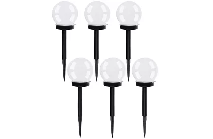 Lampy ogrodowe solarne - kula 6 szt.