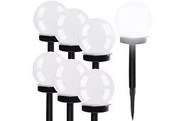 Lampy ogrodowe solarne - kula 6 szt.