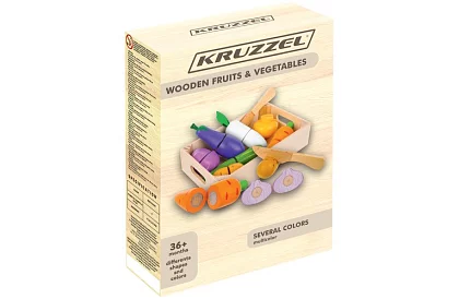 Drewniane owoce i warzywa do krojenia - w skrzynce