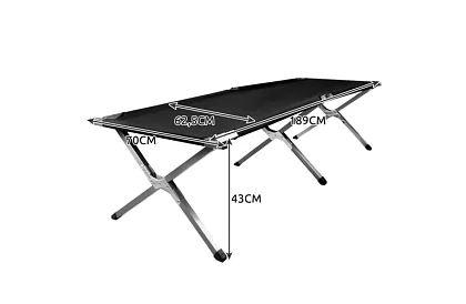 Łóżko kempingowe składane – nośność 110 kg