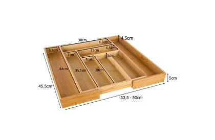 Organizator bambusowy do szuflad – sztućce