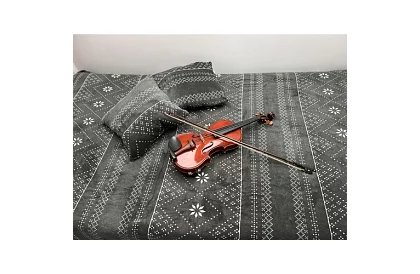 Miękka ciepła kołdra z poszewkami na poduszki - szara