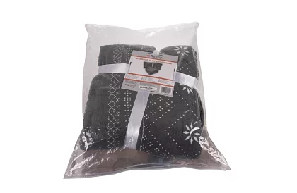 Miękka ciepła kołdra z poszewkami na poduszki - szara