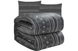 Miękka ciepła kołdra z poszewkami na poduszki - szara