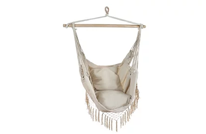 Zawieszona huśtawka + 2 poduszki - beżowe