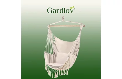 Zawieszona huśtawka + 2 poduszki - beżowe