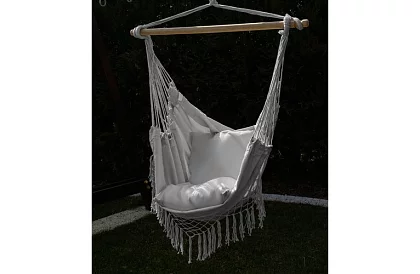 Hamak wiszący + 2 poduszki - szare