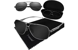 Okulary przeciwsłoneczne polaryzacyjne z etui – czarne UV 400