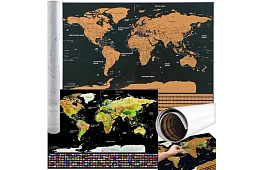 Strefowa mapa z flagami – Scratch Map the World