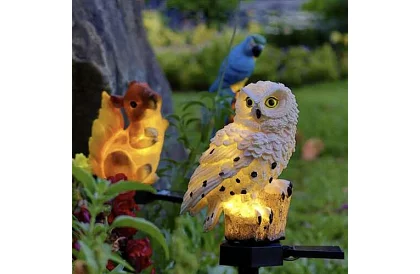 Lampion ogrodowy solarny – sowa