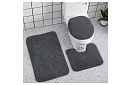 Dywaniki łazienkowe – zestaw 3 sztuk - szary