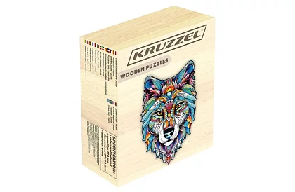 Drewniane puzzle wilk - 170 elementów - 38 x 27 cm