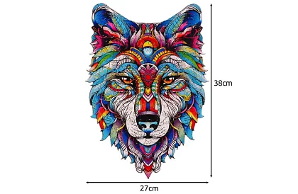 Drewniane puzzle wilk - 170 elementów - 38 x 27 cm
