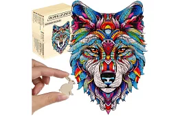 Drewniane puzzle wilk - 170 elementów - 38 x 27 cm
