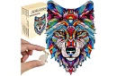 Drewniane puzzle wilk - 170 elementów - 38 x 27 cm